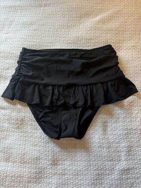 Lands' End Black Ruffle Swim Bottoms